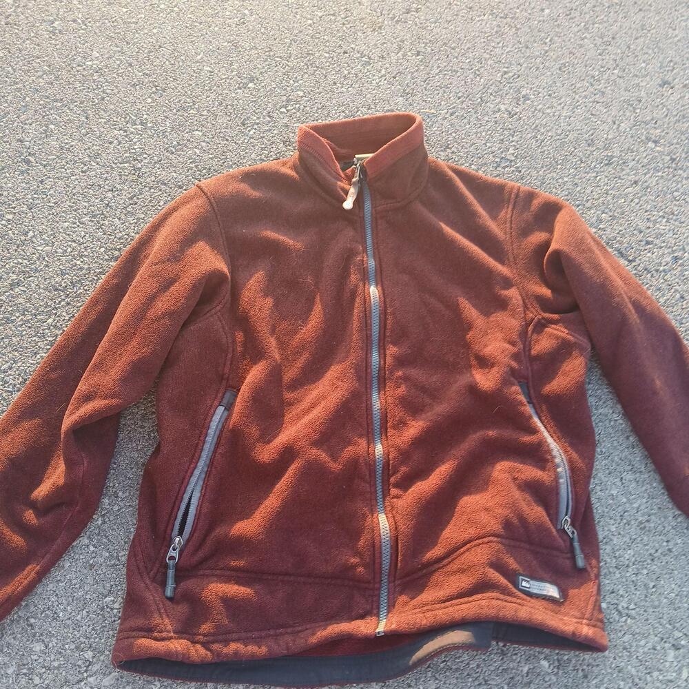 REI Jacket Womens 14 Red Polartec Fleece Full Zip Pockets Outdoor Hiking